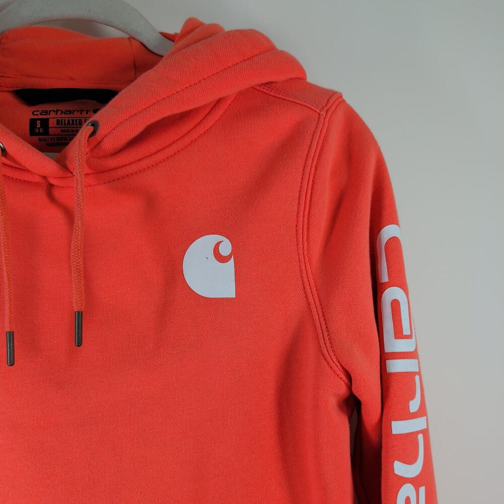 Carhartt Relax Fit Hoodie, Womens Size Small, Pretty Orange - Picture 5 of 9